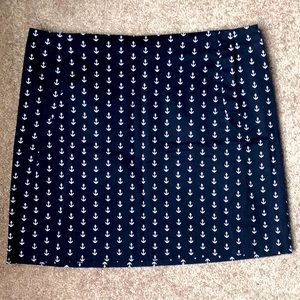 JCrew Navy Blue Anchor Mini Skirt size 4